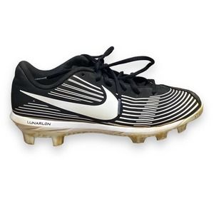 Girls Nike Lunarlon Black & White Softball Molded Cleats Size 7 AO7918-002 Shoes